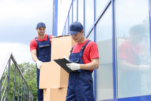 Person arranging storage booking terms and agreement documents