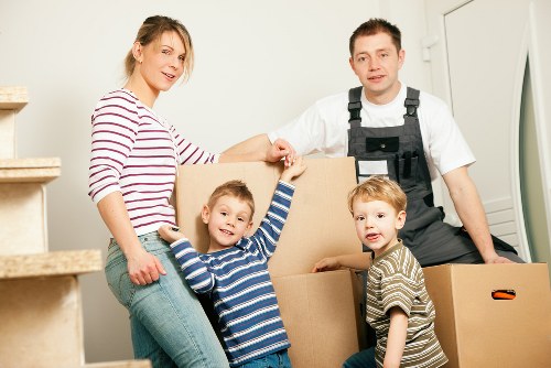Prepared household furniture ready for storage during a move