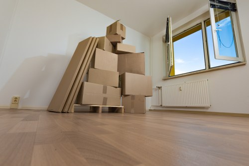 Moving van and boxes prepared for house removals in Riddlesdown