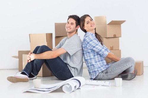 Packed moving boxes ready for house removals in Riddlesdown